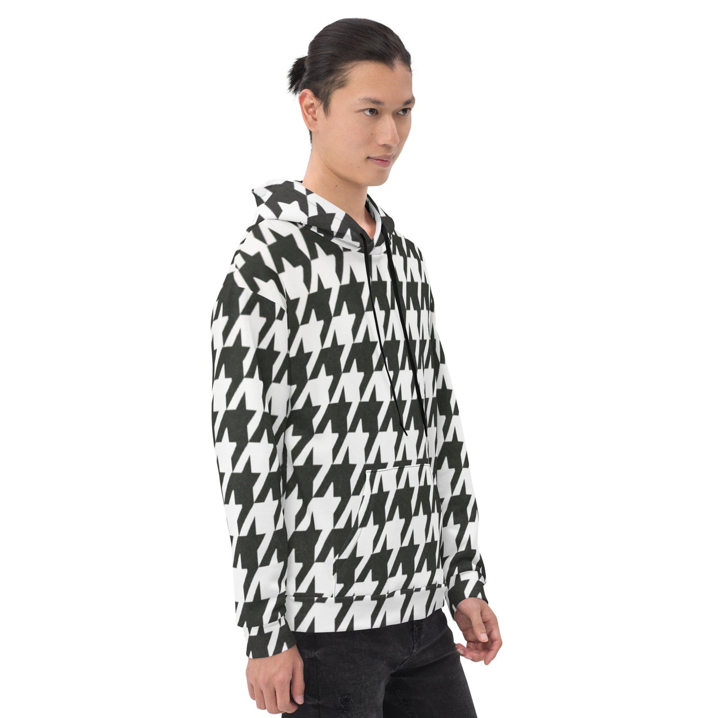 Stylish Houndstooth Hoodie Sweatsthirt - Urban Chic