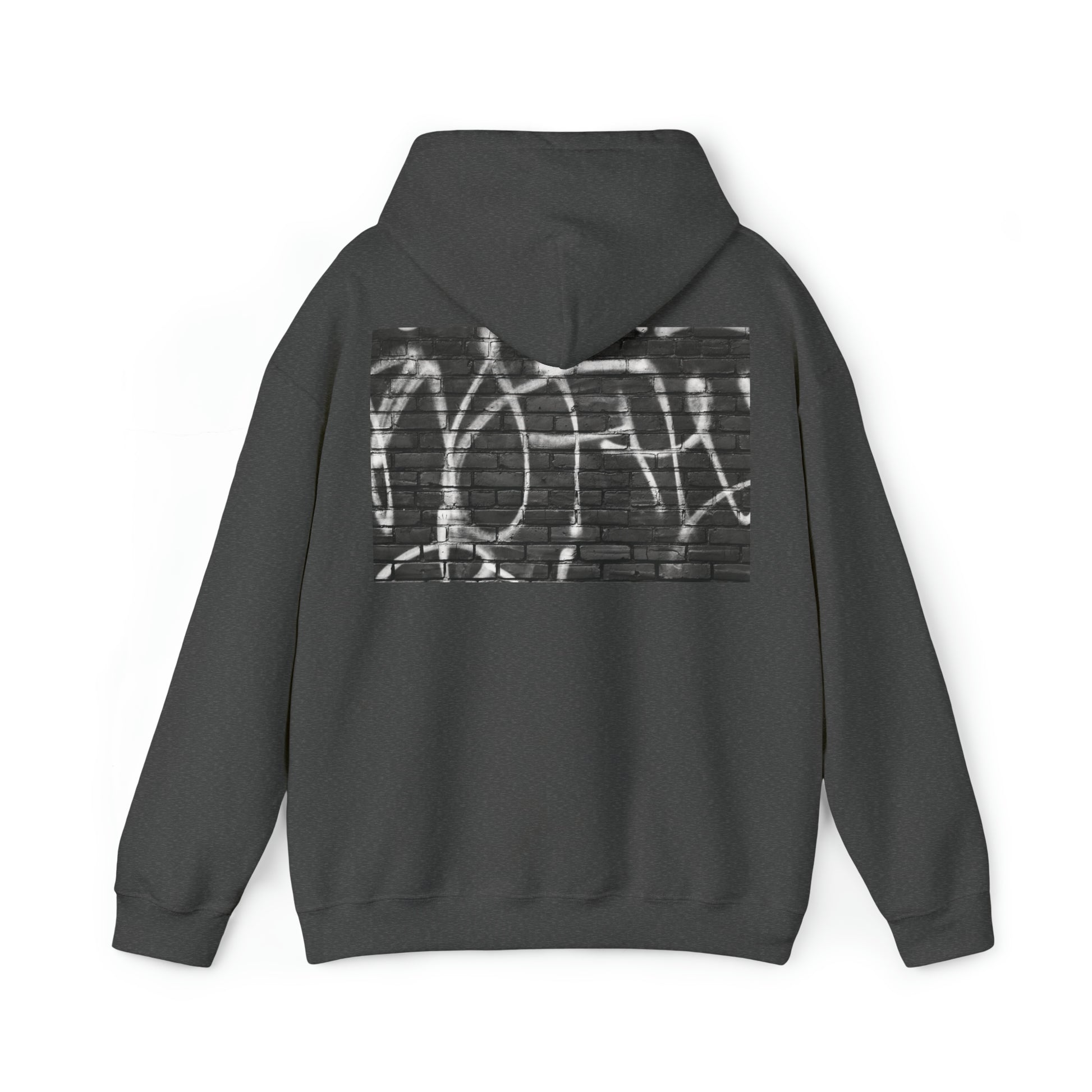 black graffiti print hoodie