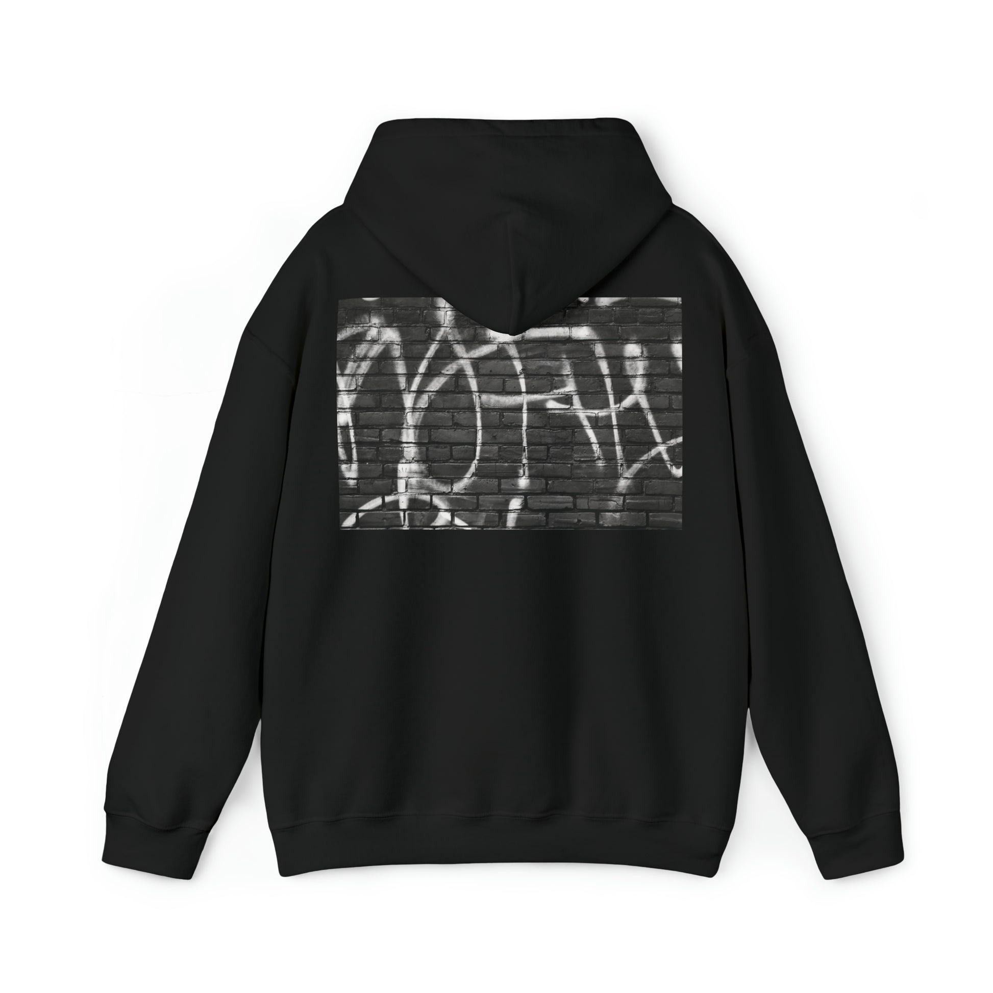 black graffiti print hoodie