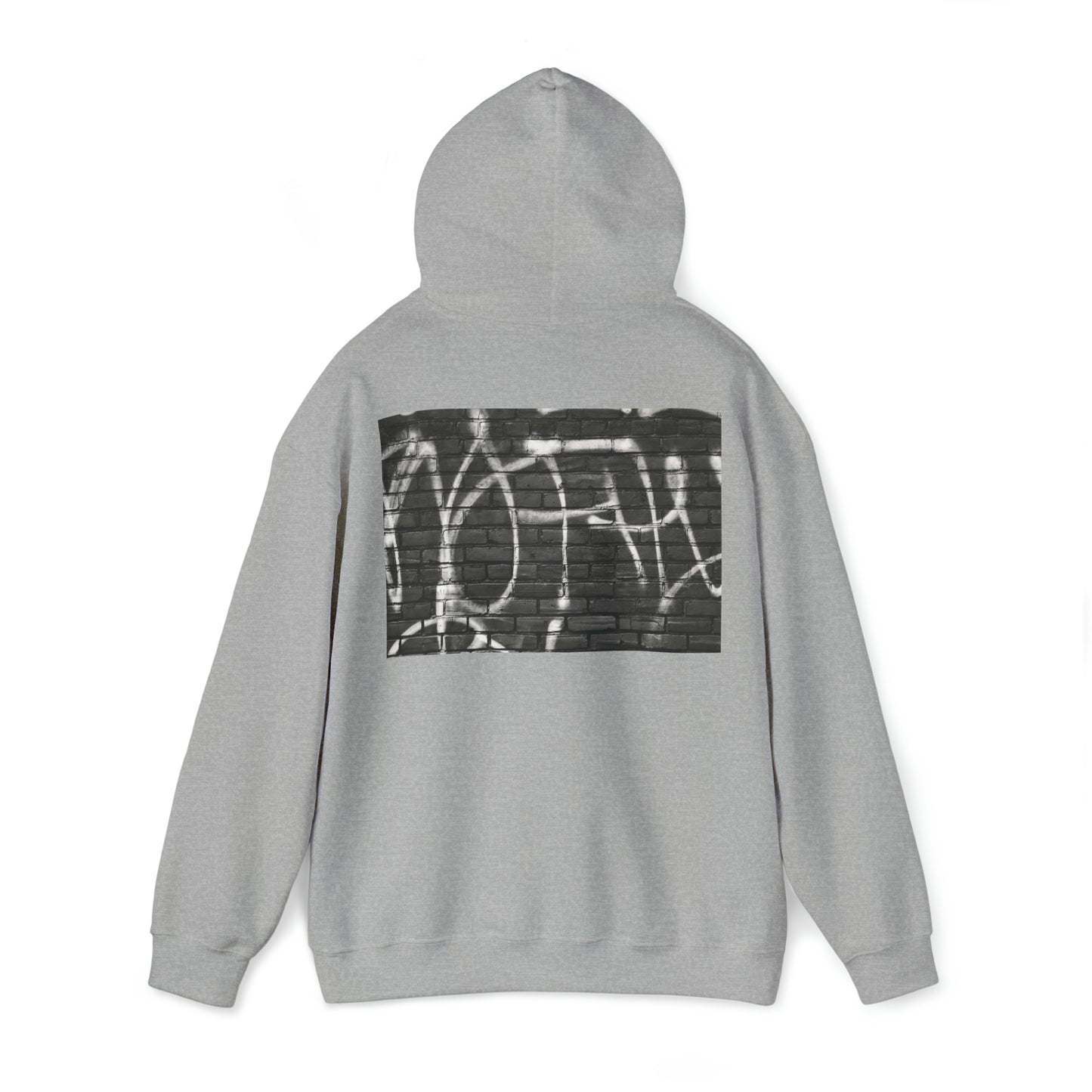 white graffiti print hoodie