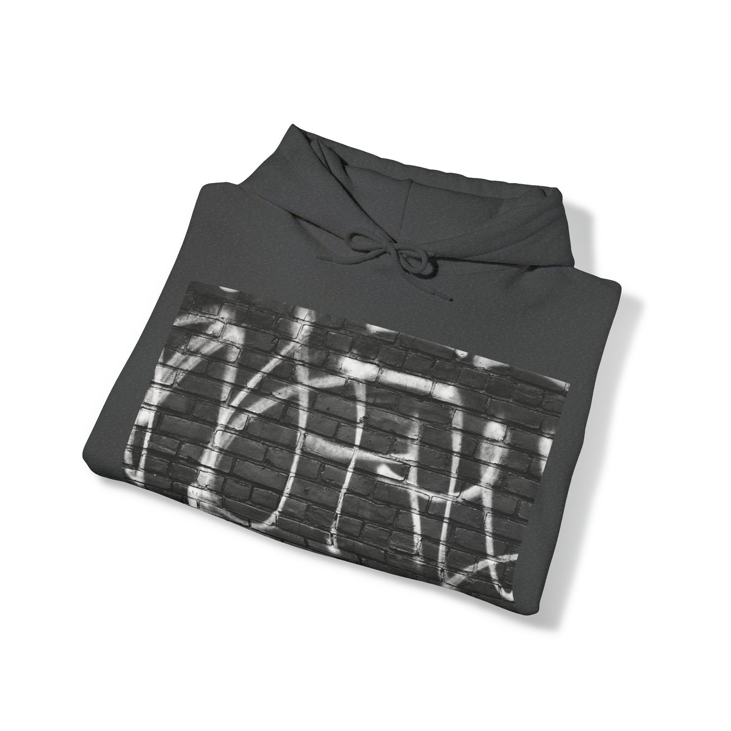 black graffiti print hoodie