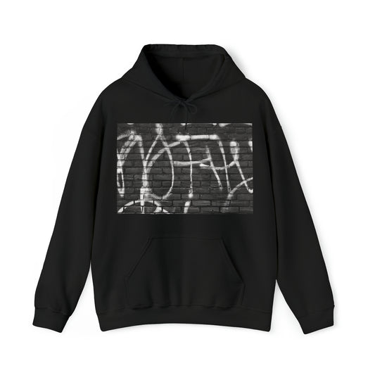 black graffiti print hoodie