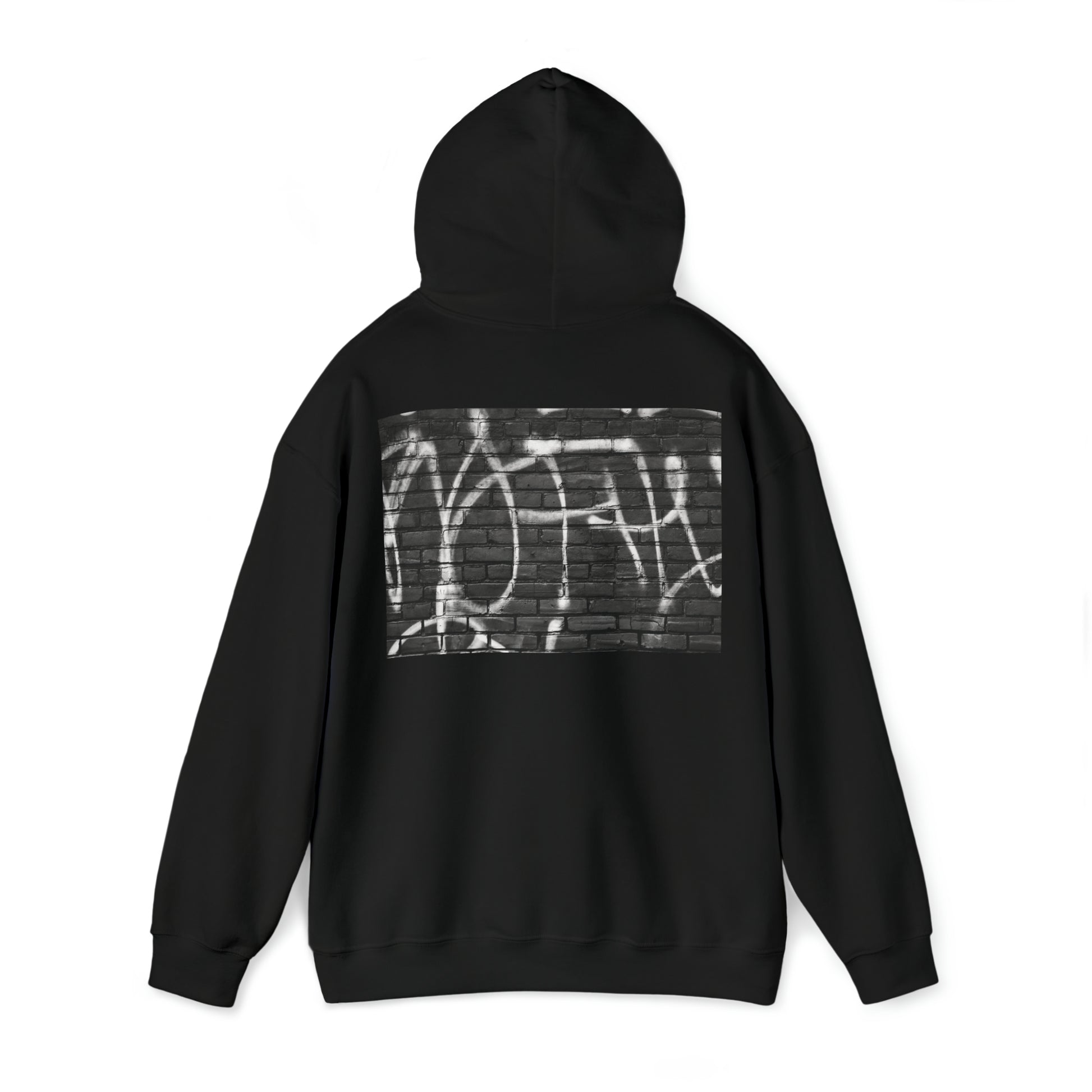 black graffiti print hoodie