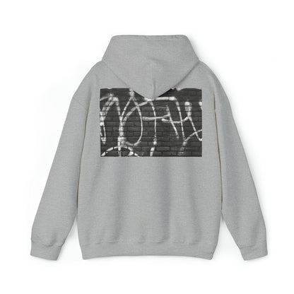 white graffiti print hoodie