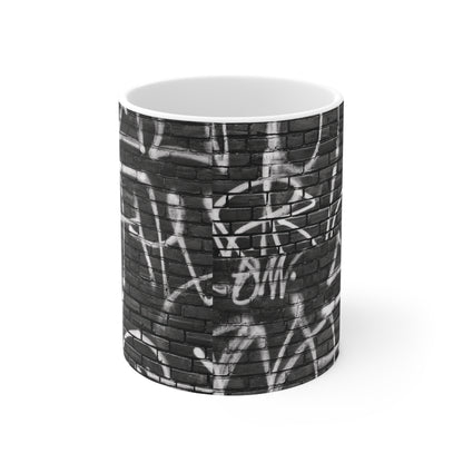 Stunning Graffiti on Brick Wall Print Ceramic Coffee Mug 11oz