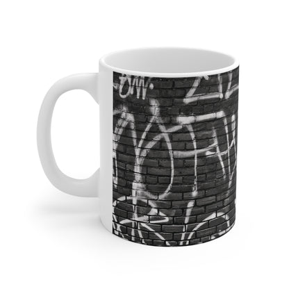 Stunning Graffiti on Brick Wall Print Ceramic Coffee Mug 11oz