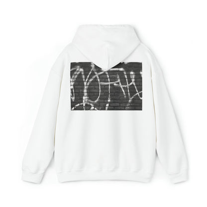 Unisex Hooded Sweatshirt with Urban Chic Graffiti Wall Art Design