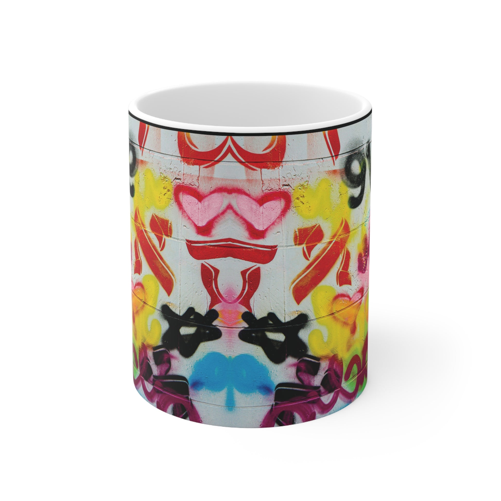 coloral graffiti print coffee mug