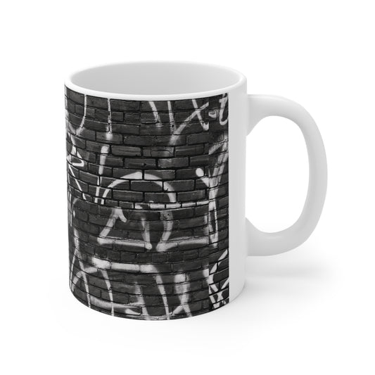 Stunning Graffiti on Brick Wall Print Ceramic Coffee Mug 11oz