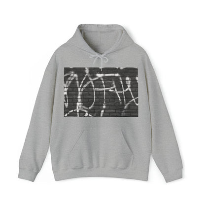 white graffiti print hoodie