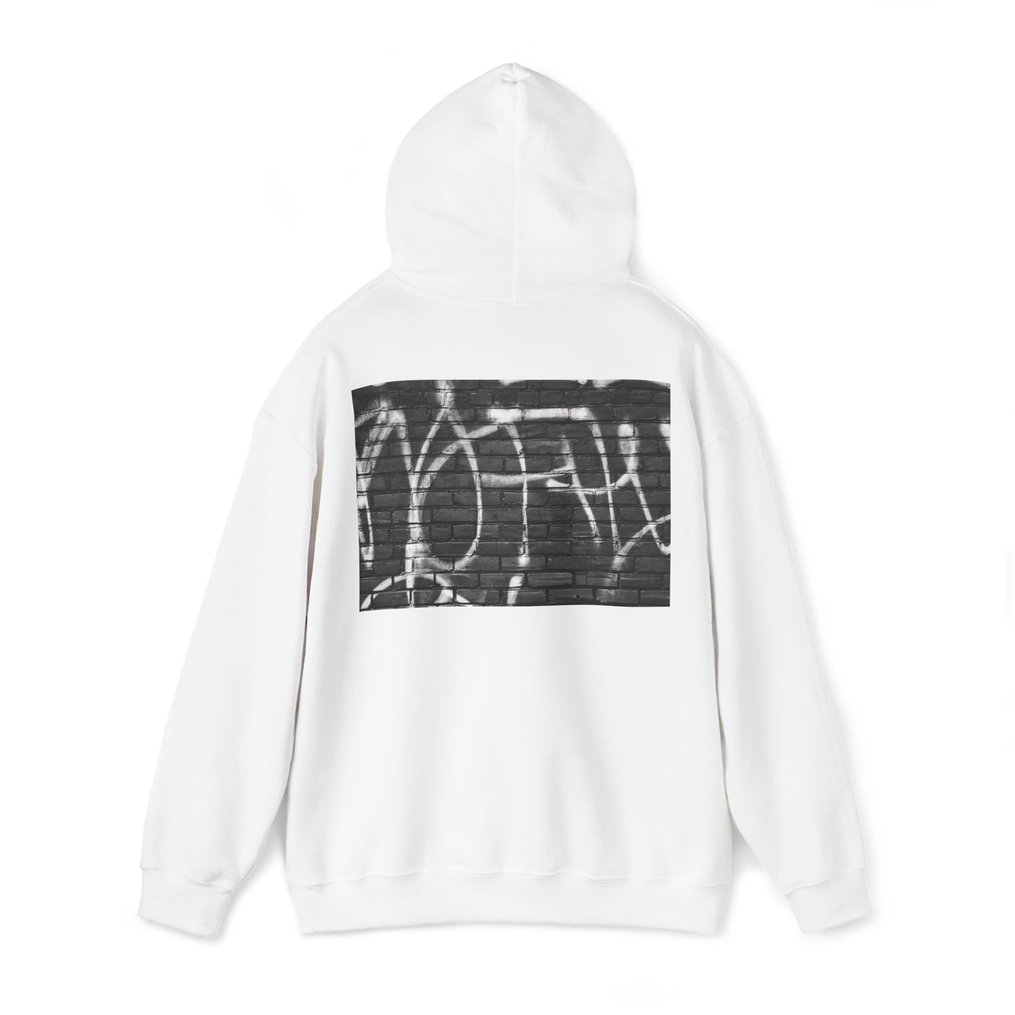 Unisex Hooded Sweatshirt with Urban Chic Graffiti Wall Art Design