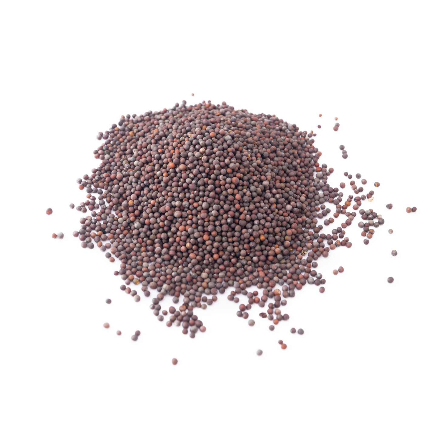 A pile of brown mustard seeds