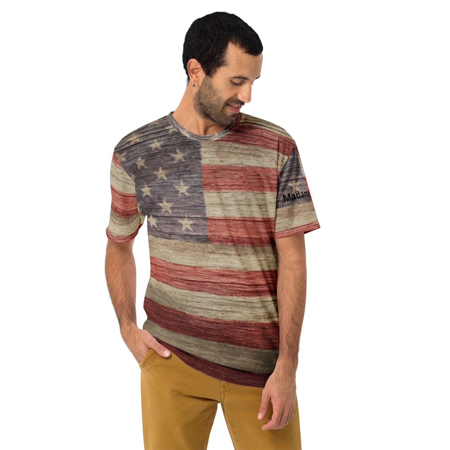 USA American Flag T-Shirt, Realistic-Looking Flag Fabric