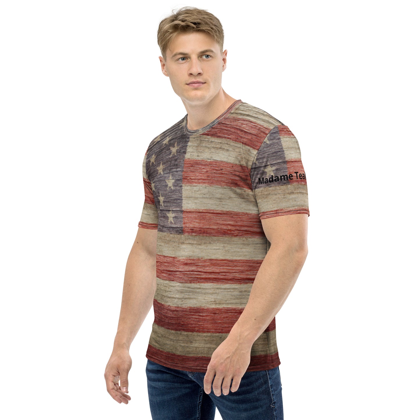 USA American Flag T-Shirt, Realistic-Looking Flag Fabric