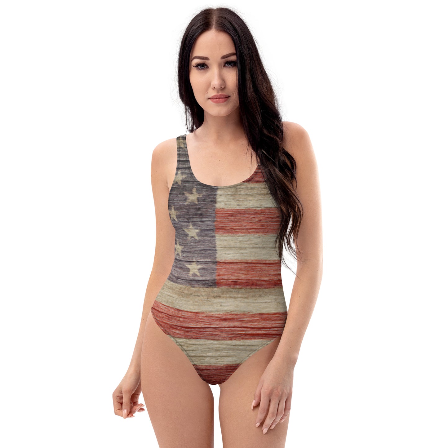 Stylish USA American Flag One-Piece Swimsuit