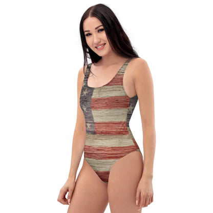 Stylish USA American Flag One-Piece Swimsuit