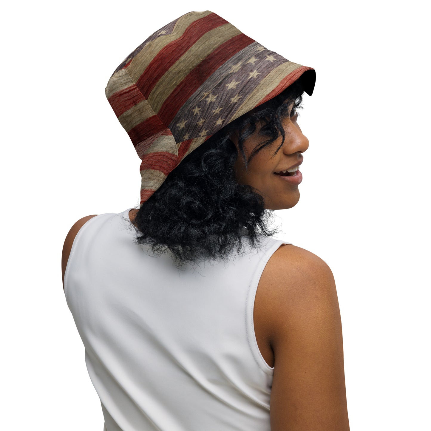 USA American Flag Reversible Bucket Hat