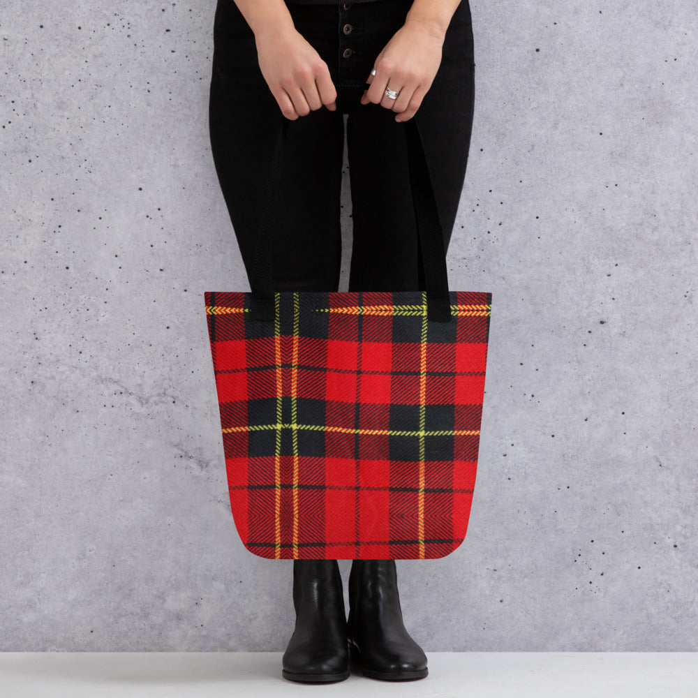 tartan plaid tote bag