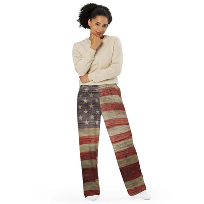 Stylish American Flag Comfort Pants - Realistic Looking Custom Designed Fabric