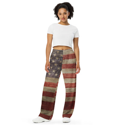 Stylish American Flag Comfort Pants - Realistic Looking Custom Designed Fabric