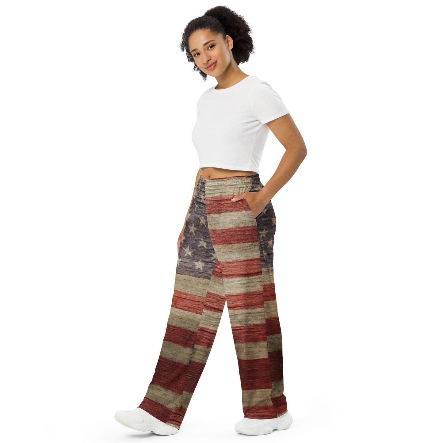 Stylish American Flag Comfort Pants - Realistic Looking Custom Designed Fabric