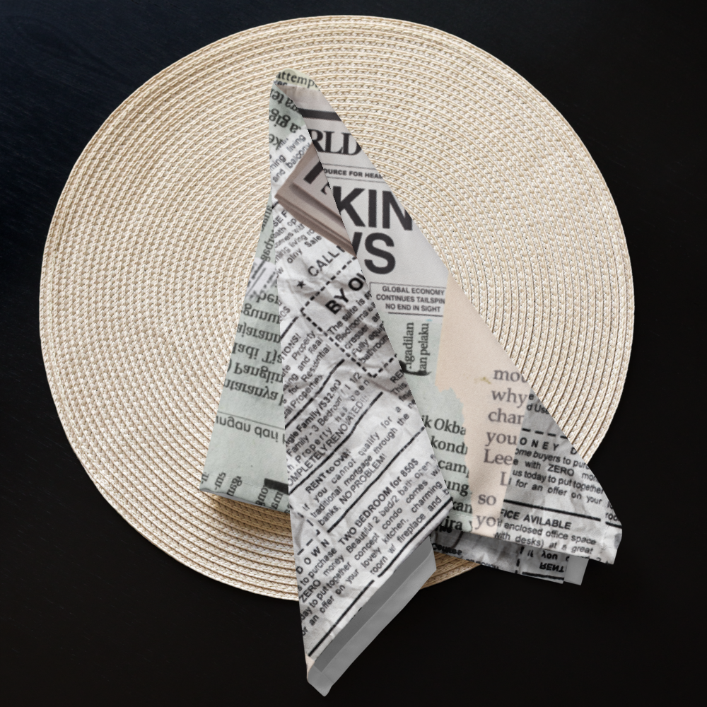 Newspaper print napkins