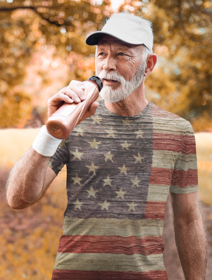 USA American Flag T-Shirt, Realistic-Looking Flag Fabric