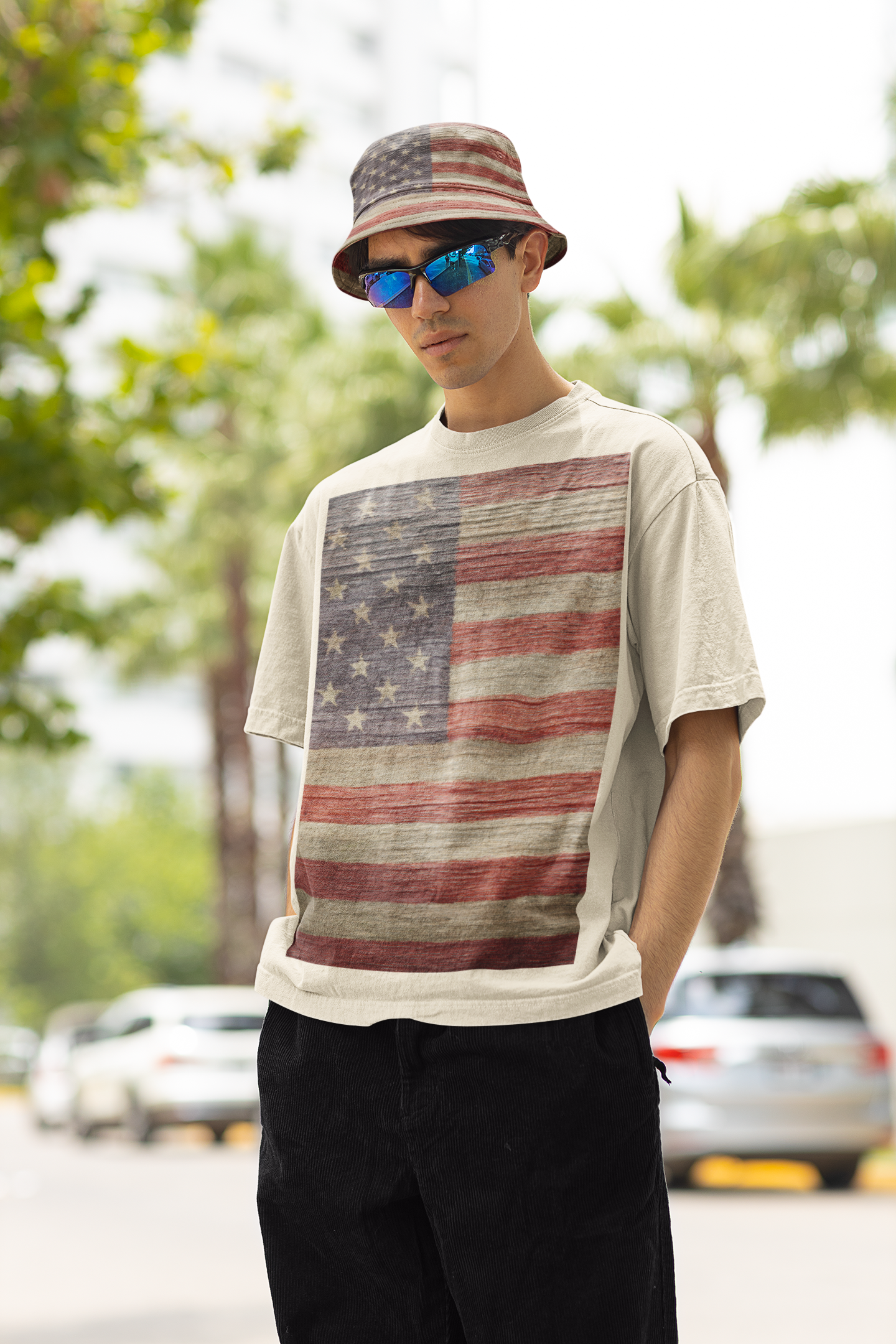 USA American Flag Reversible Bucket Hat