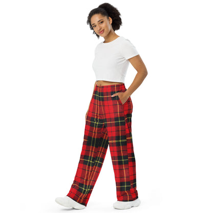 woman wearing tartan plaid comfort pants