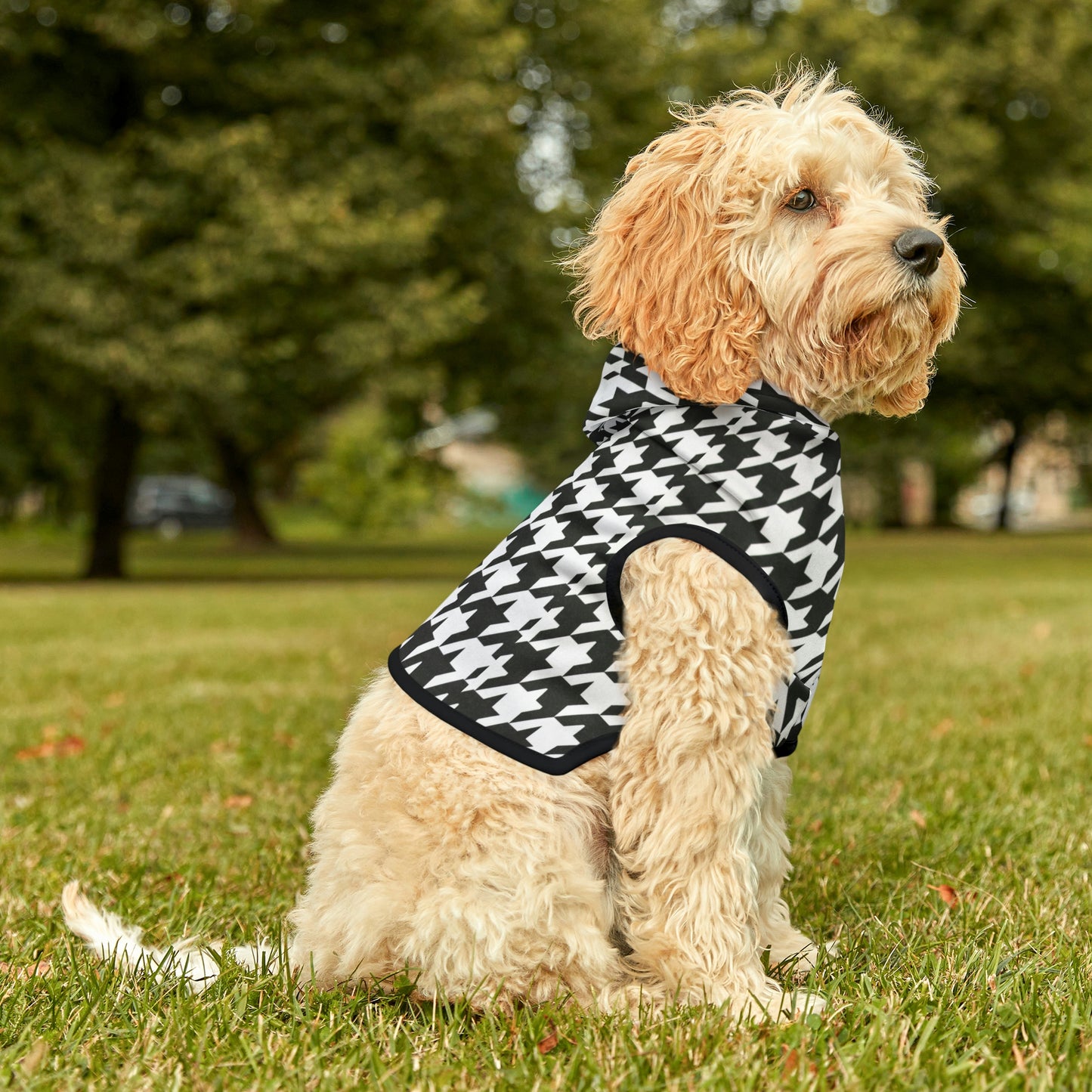 Houndstooth Print Dog Hoodie for Stylish Fur Babies