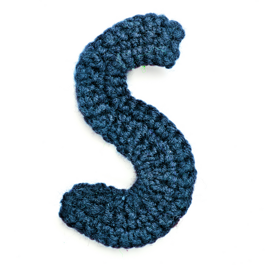 Hand Crocheted Alphabet Letter Applique, 12 inch