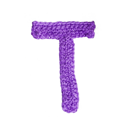 Hand Crocheted Alphabet Letter Applique, 12 inch