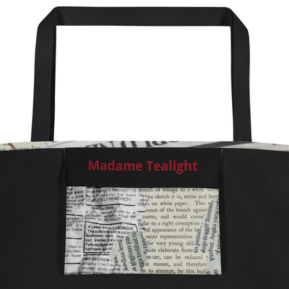 Stylish Collage Newspaper Print Tote for Work Travel Baby Pet