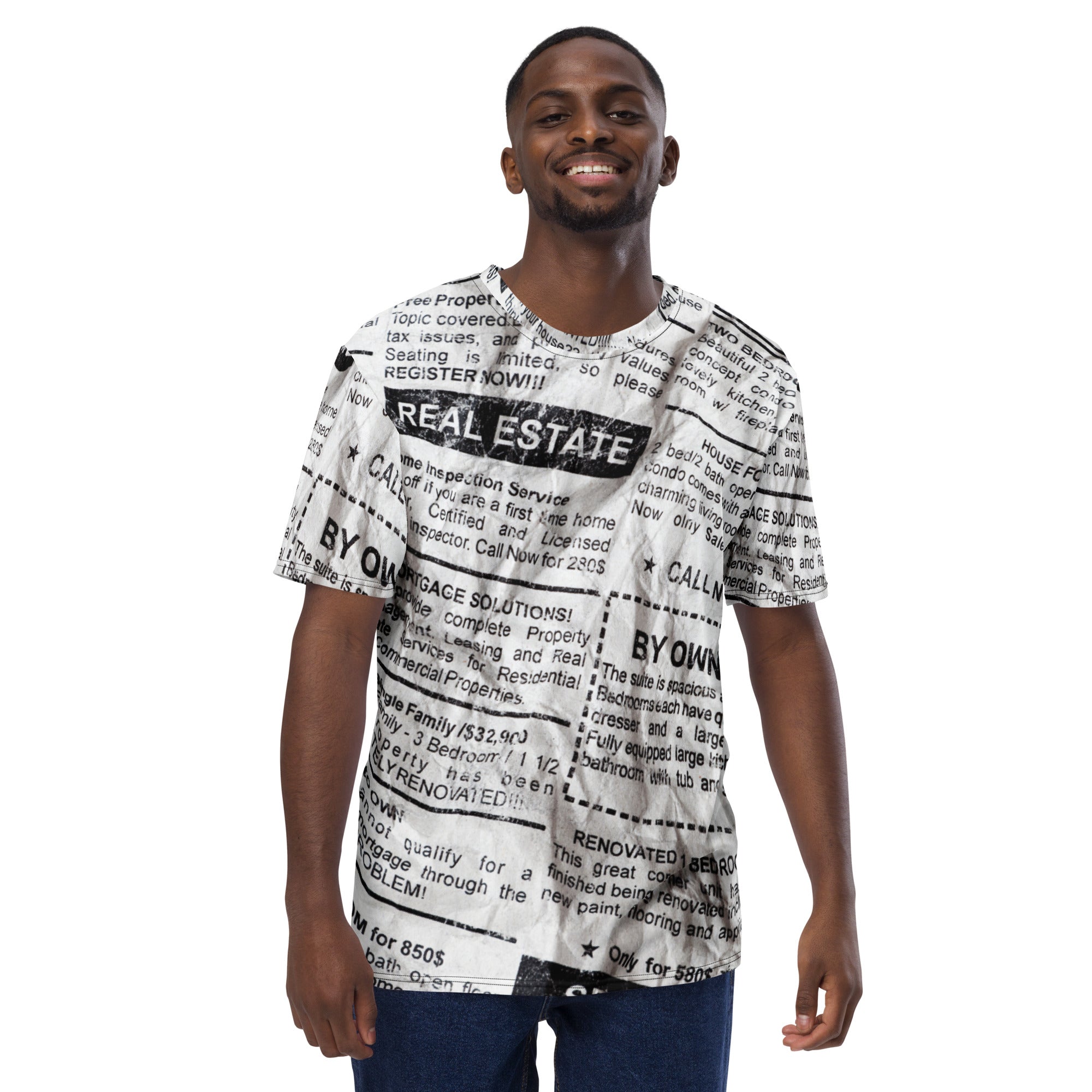 Newspaper print sales t shirt