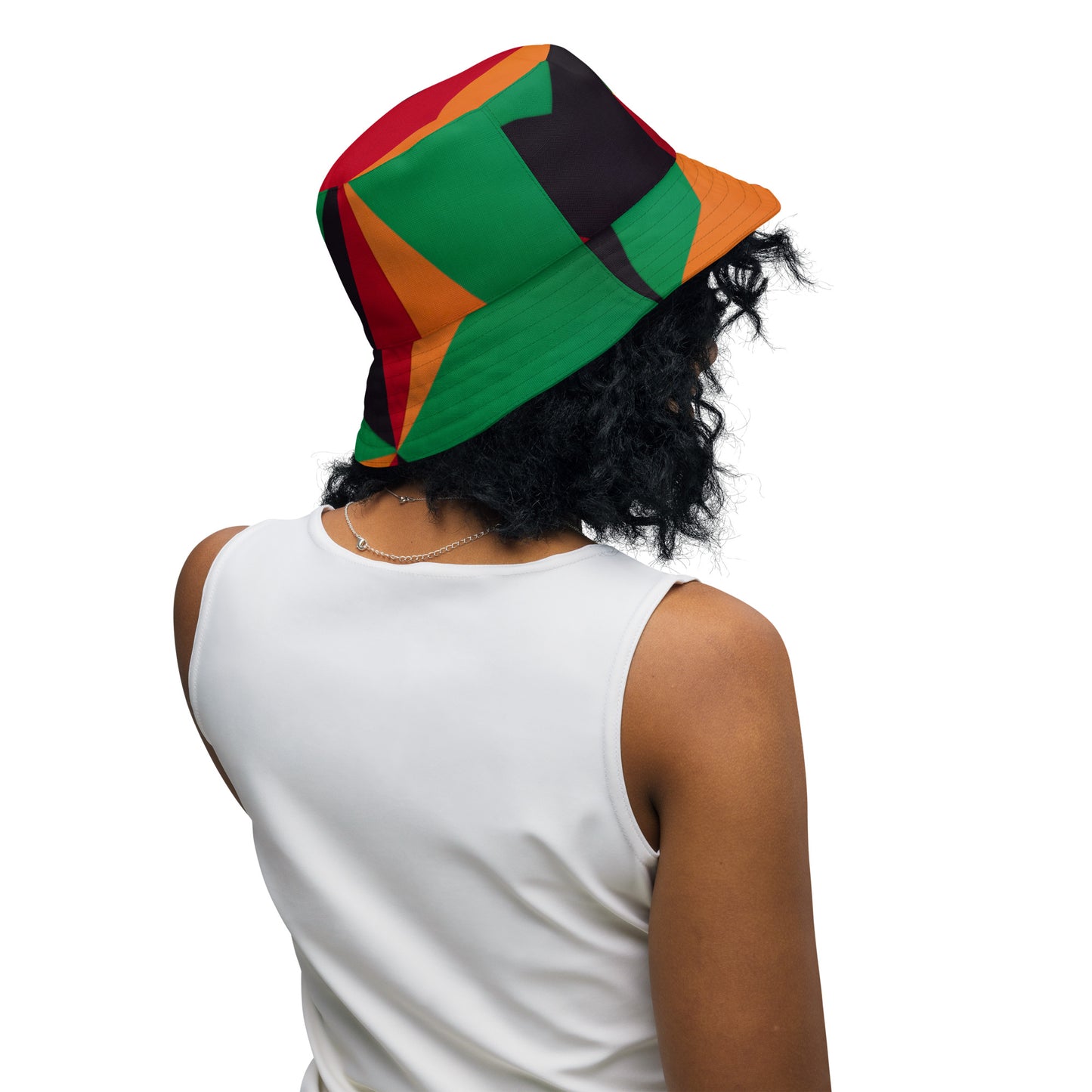 Swanky Red Black Green Reversible Bucket Hat