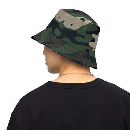 Swanky Black Camouflage Reversible Bucket Hat Active