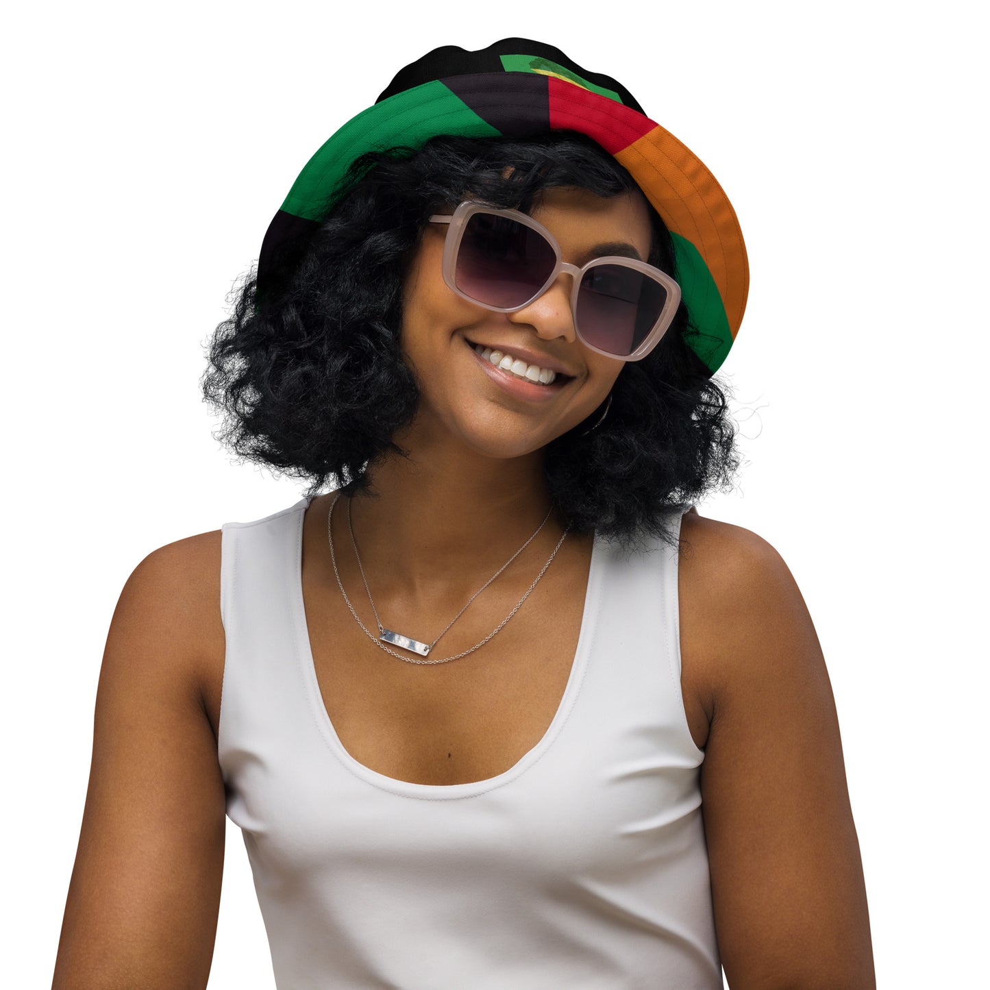 Swanky Red Black Green Reversible Bucket Hat