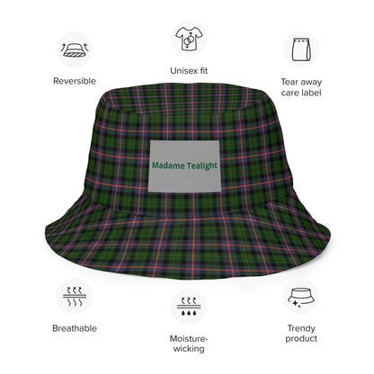 Stylish Denim and Plaid Reversible Bucket Hat