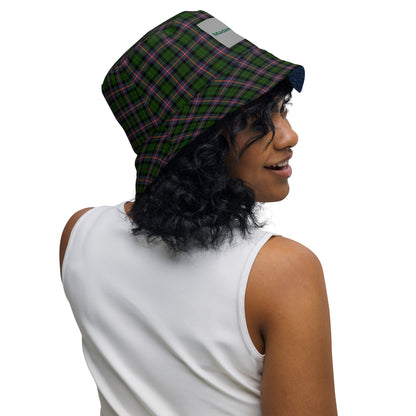 Stylish Denim and Plaid Reversible Bucket Hat