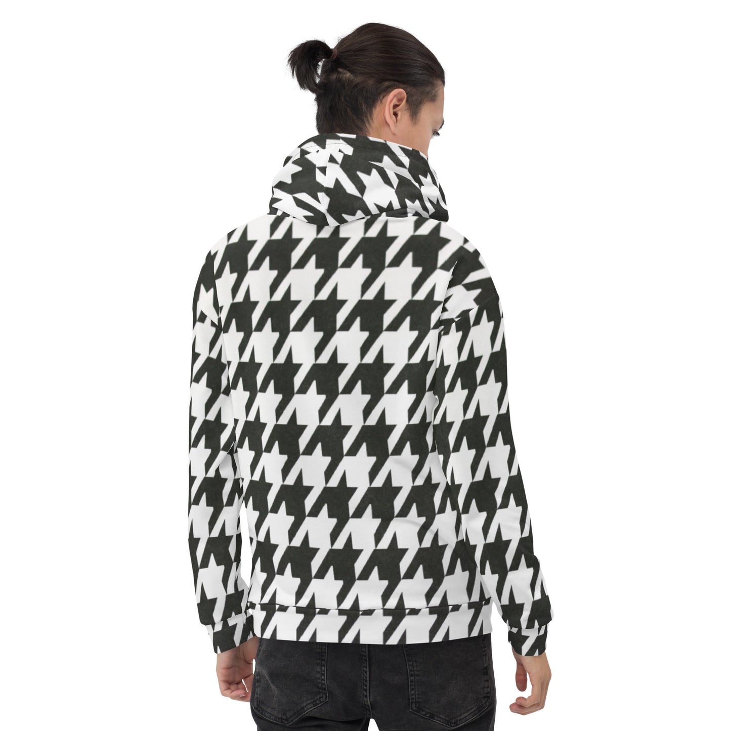 Stylish Houndstooth Hoodie Sweatsthirt - Urban Chic