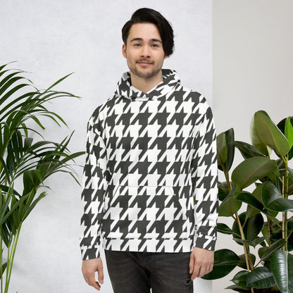 Stylish Houndstooth Hoodie Sweatsthirt - Urban Chic