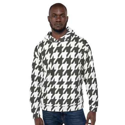 Stylish Houndstooth Hoodie Sweatsthirt - Urban Chic