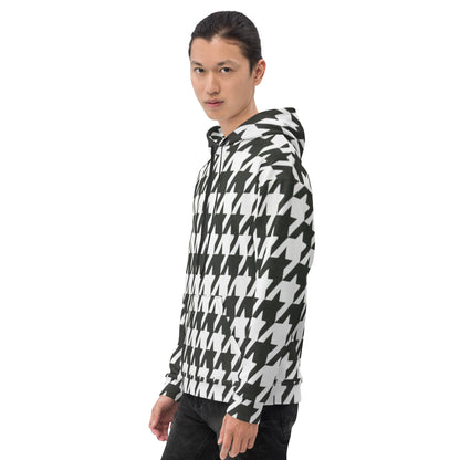 Stylish Houndstooth Hoodie Sweatsthirt - Urban Chic