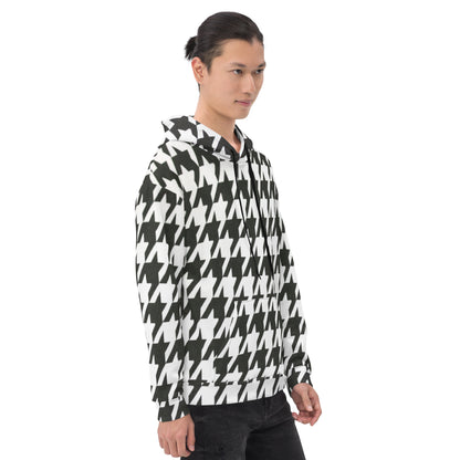 Stylish Houndstooth Hoodie Sweatsthirt - Urban Chic