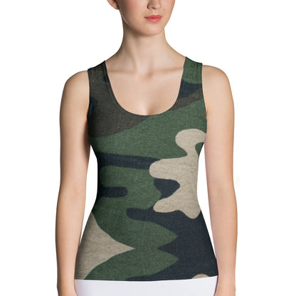 Stylish Large Camouflage Print Tank Top for Women