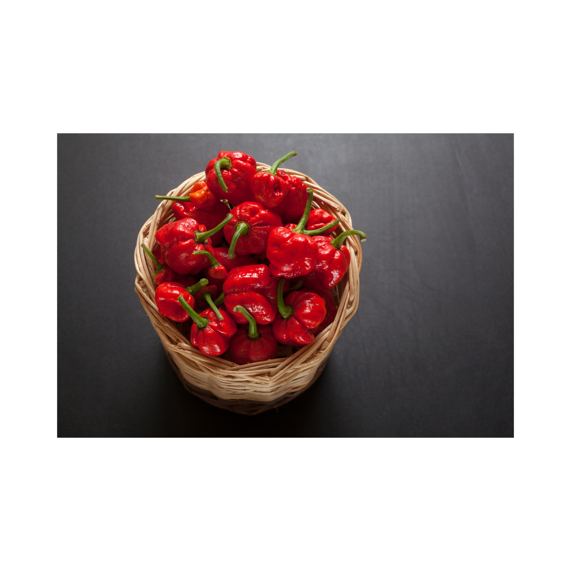 basket of red scorpion peppers