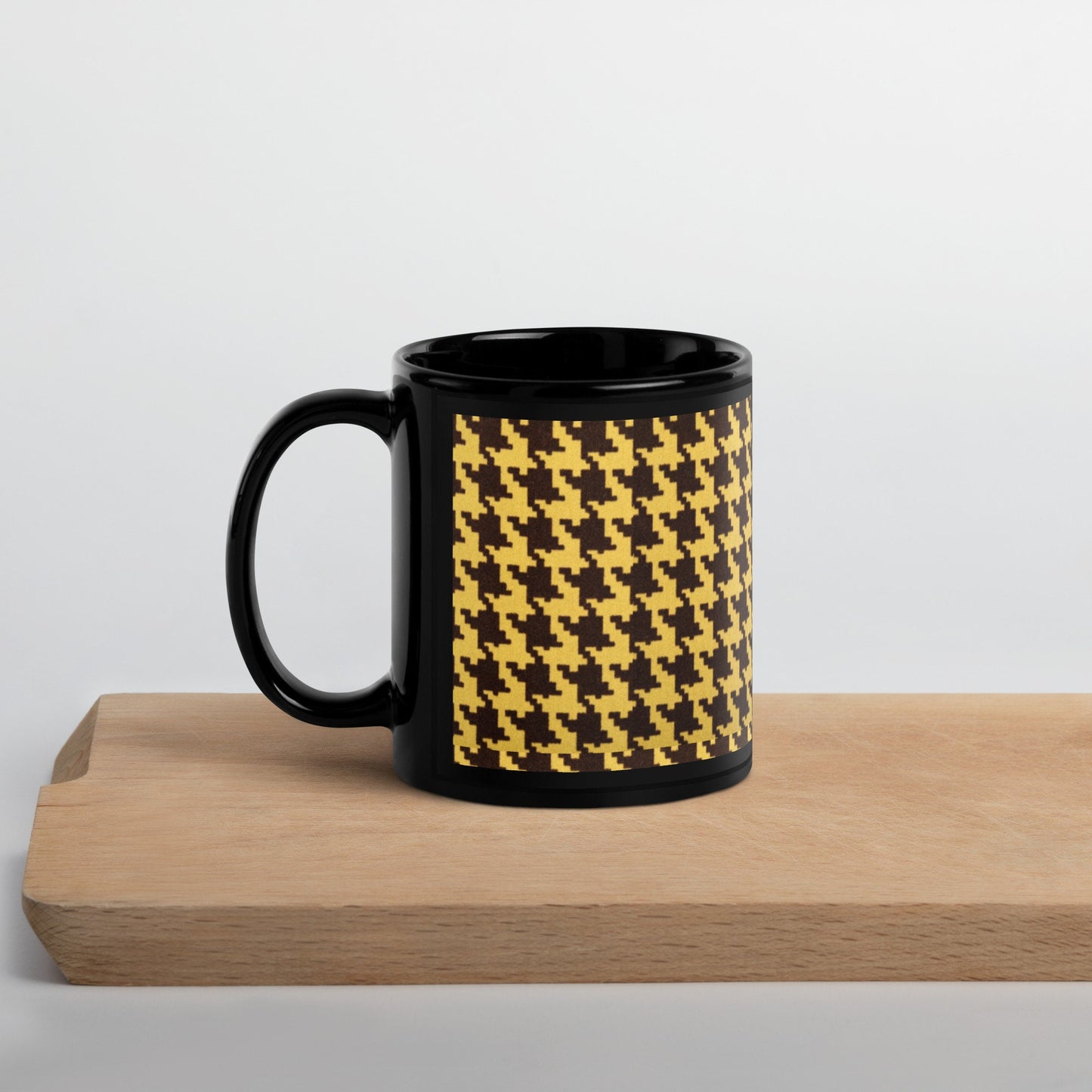 Black Gold Houndstooth Coffee Mug