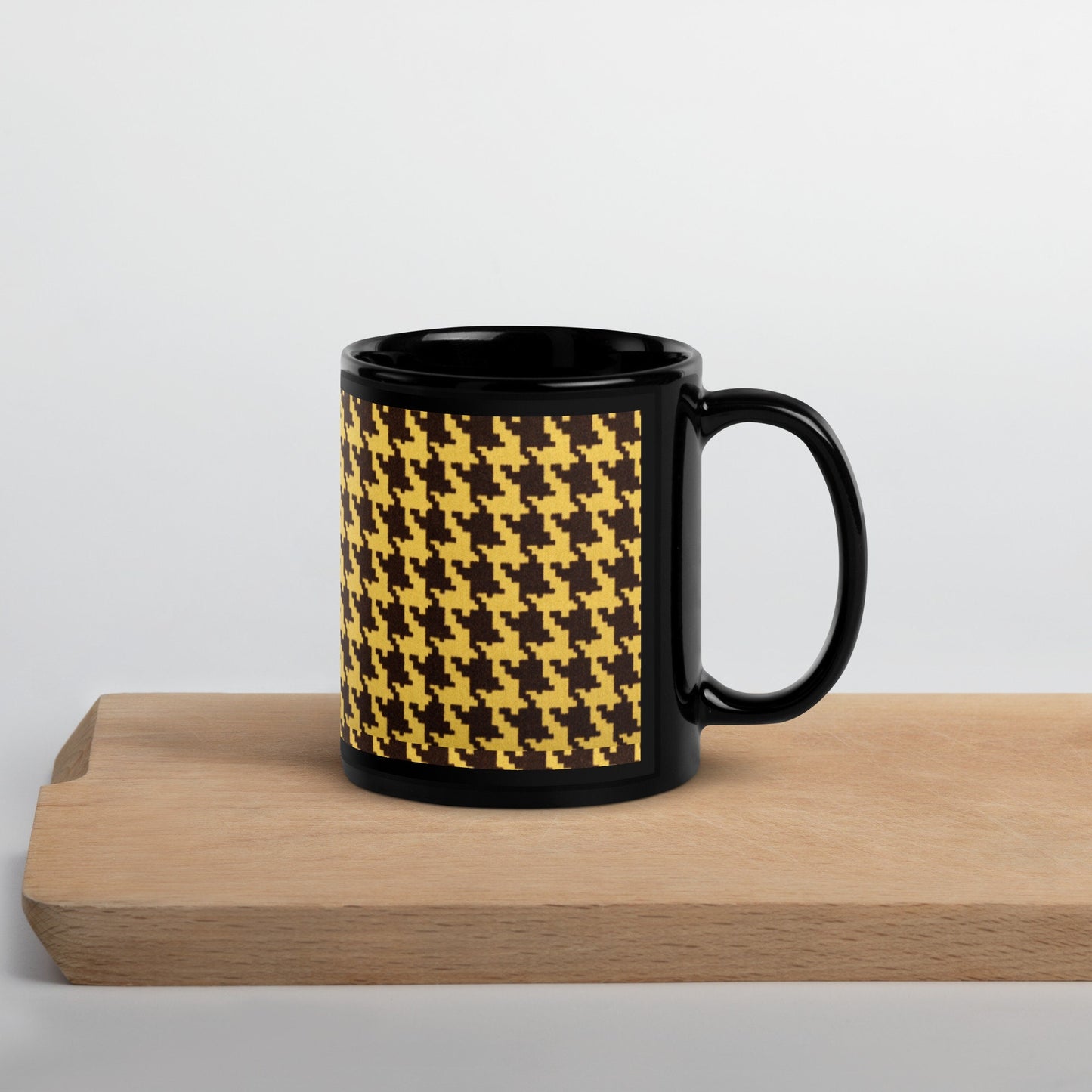 Black Gold Houndstooth Coffee Mug