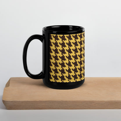 Black Gold Houndstooth Coffee Mug