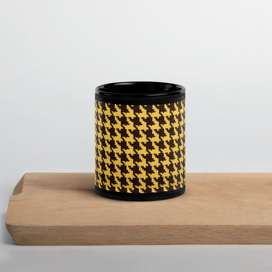 Black Gold Houndstooth Coffee Mug